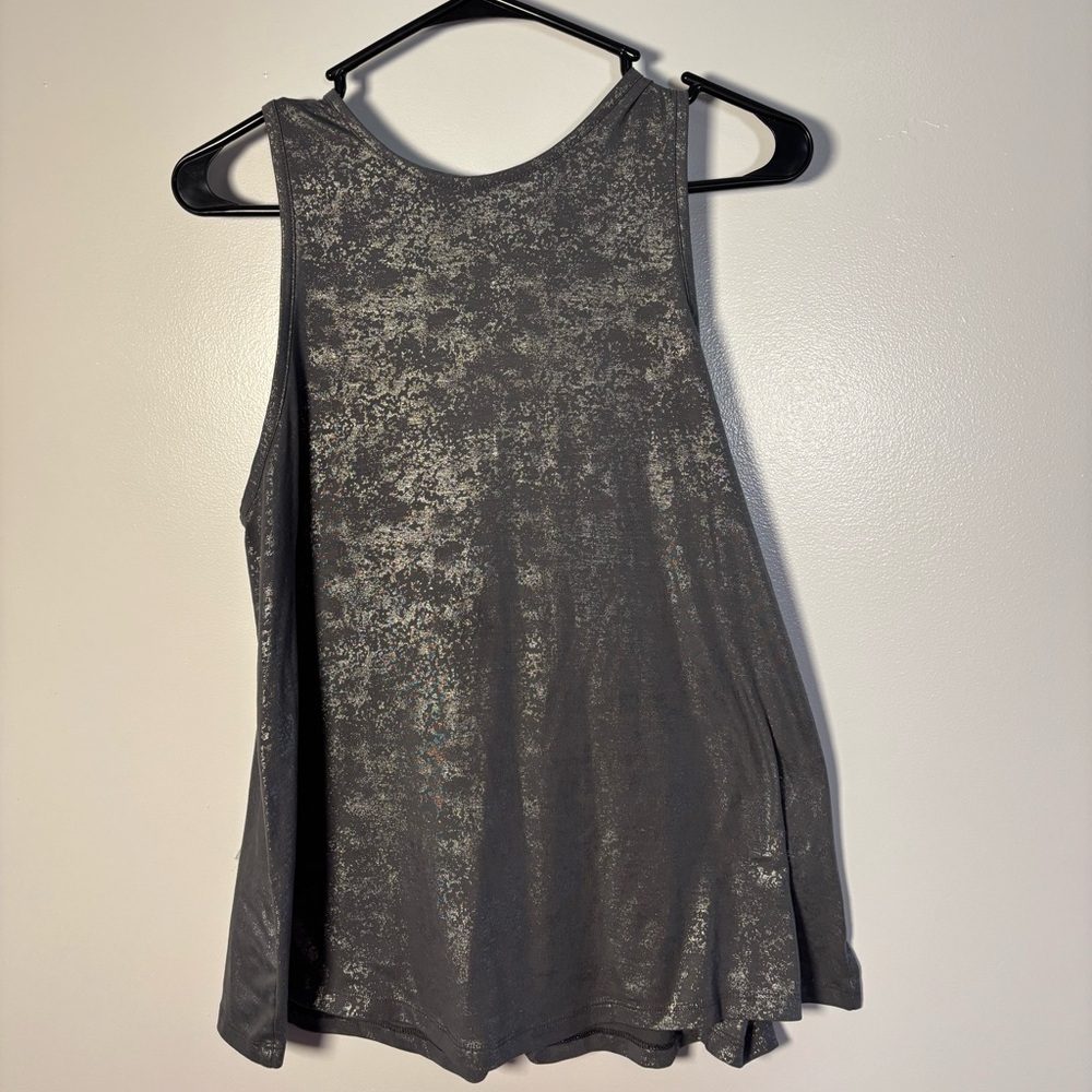 all in motion Metallic Charcoal Shimmer Tank Layering basic neutral
